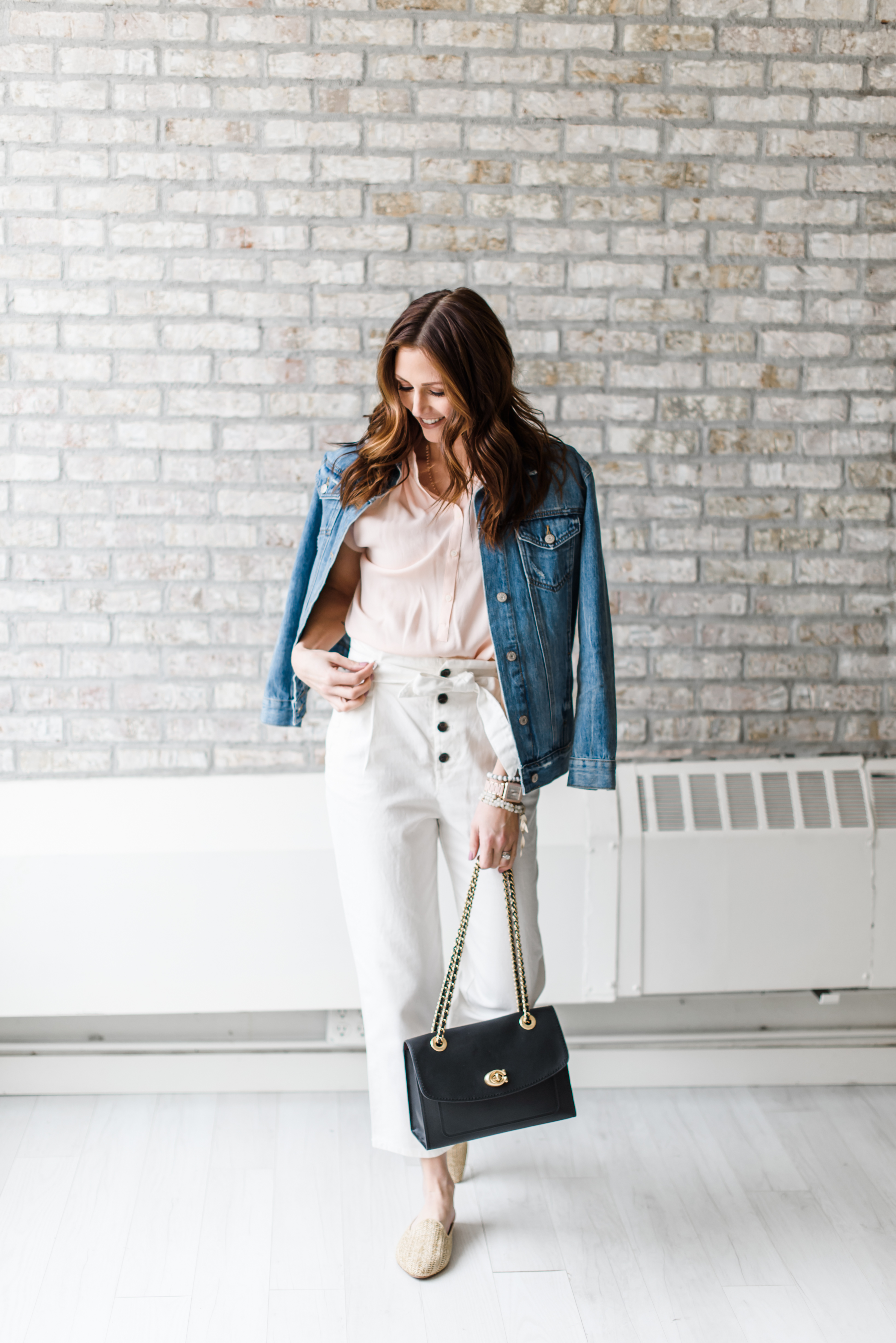 paper bag white jeans